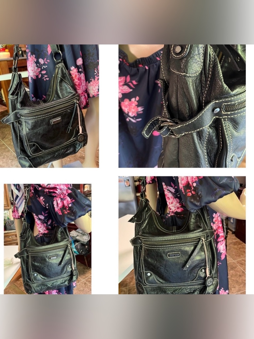 The Sak Black Women's Leather-Hobo Shoulder Bag